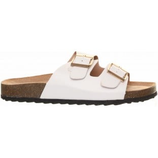 White Two Strap Foot-bed Sandal