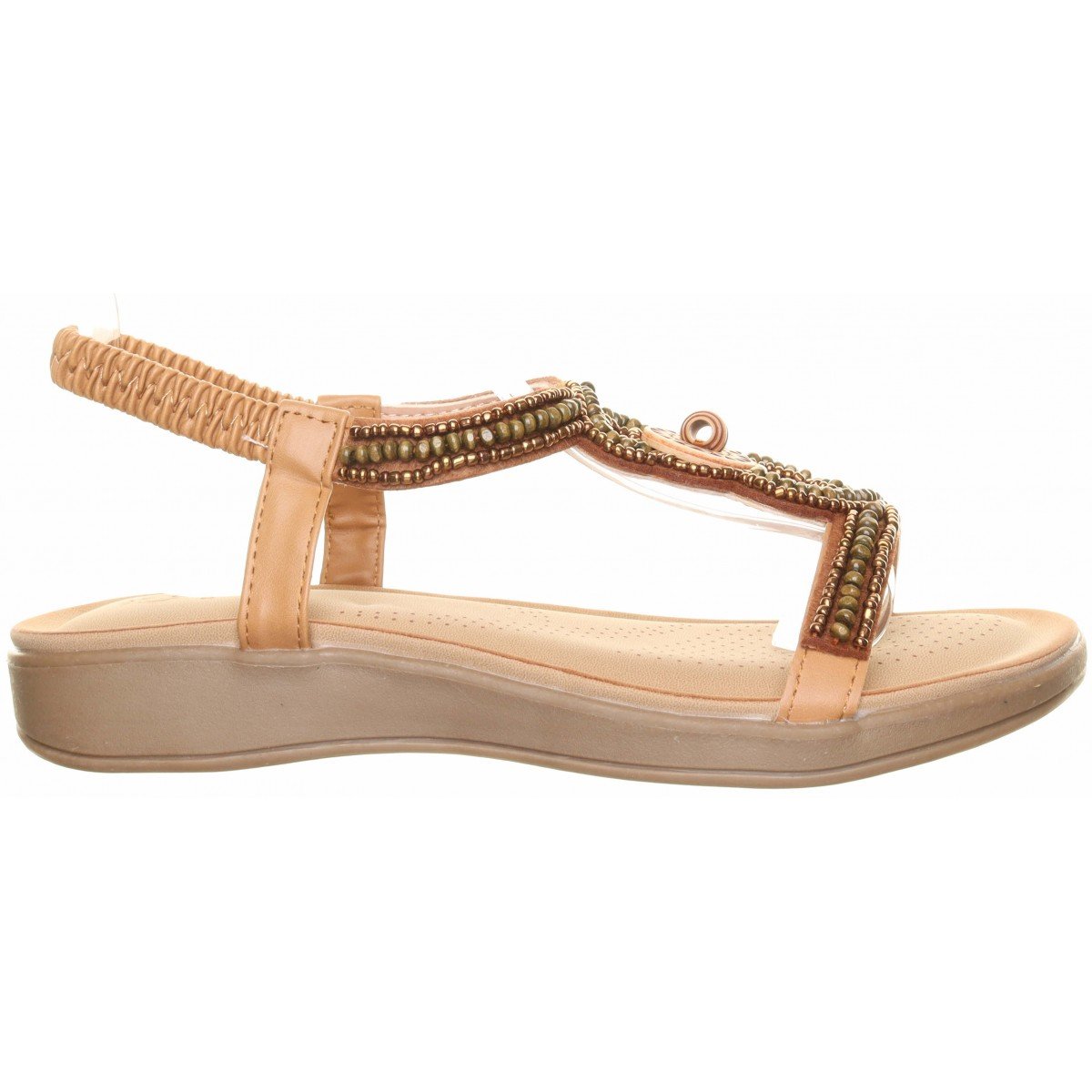 Camel Loop Front Beaded Casual Sandal