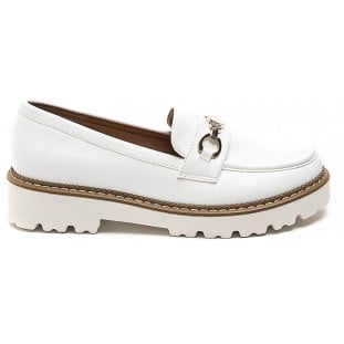 White Snaffle Bar Casual Loafer