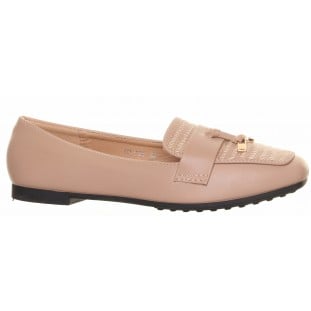 Taupe Hesian Apron Trim Flat Loafer