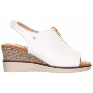 Zanni & Co White Wedge Zip Front Sandal