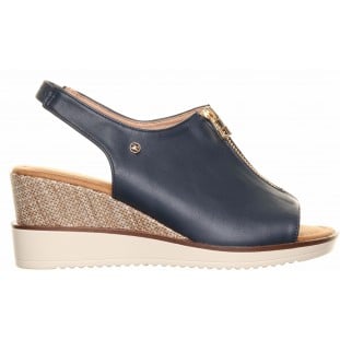 Zanni & Co Navy Wedge Zip Front Sandal