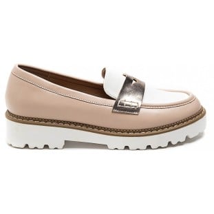 Beige Chunky Casual Penny Loafer