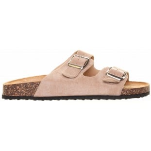 Taupe Suedette Foot Bed Mule