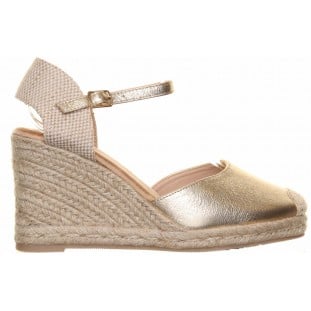 Gold Two Part Wedge Espadrille