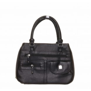 Black Casual 2 Zips Medium Bag