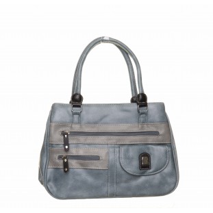 Blue Casual 2 Zips Medium Bag