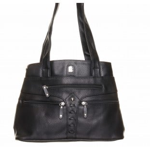 Black 3 Zips Medium Casual Bag