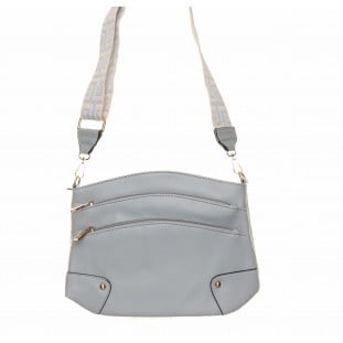 Blue Two Zip Small Fashion Bag