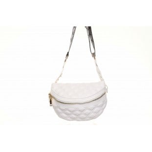 White Quilted Small Bum Bag