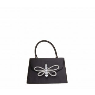 Black Bee Motif Small Handle Dress Bag