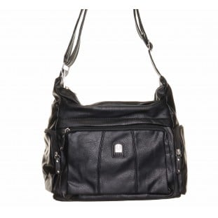 Black Soft 3 Pocket Medium Bag