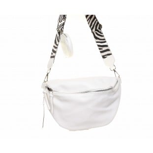 White Bum Bag With Small Pouch