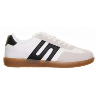 White Black S Stripe Laced Trainer