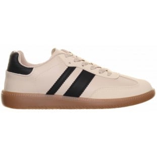 Black Beige Natural Sole Laced Trainer