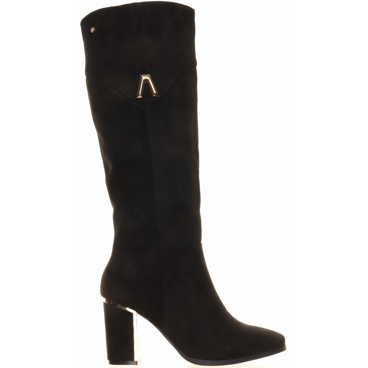 Knee high boots with gold heel shop