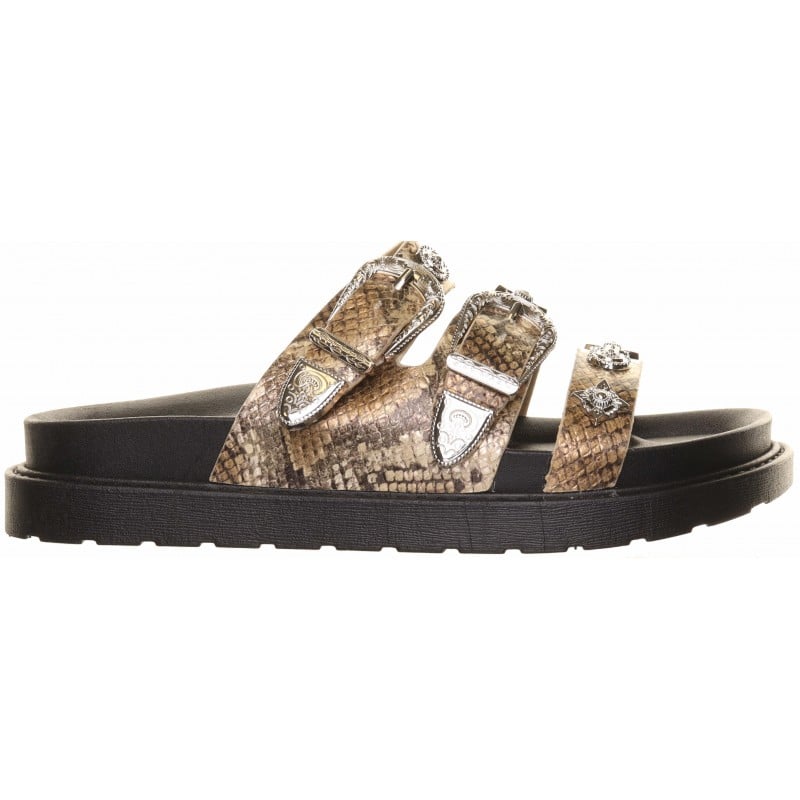 Snake Silver Trimmed Foot Bed Sandal