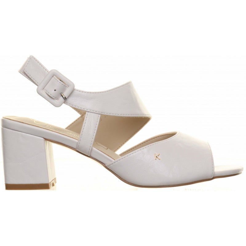 Kate Appleby White Wide Strap Block Heel Sandal