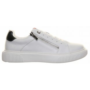 Heavenly Feet White Zip Flat Laced Trainer
