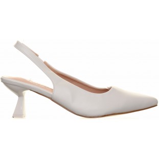 White Pointed Toe Sling Back Court