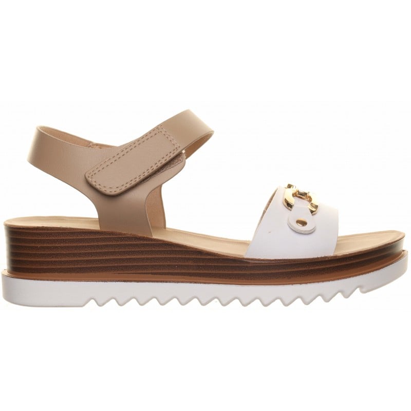 Heavenly Feet White Gold Trim Wedge Sandal