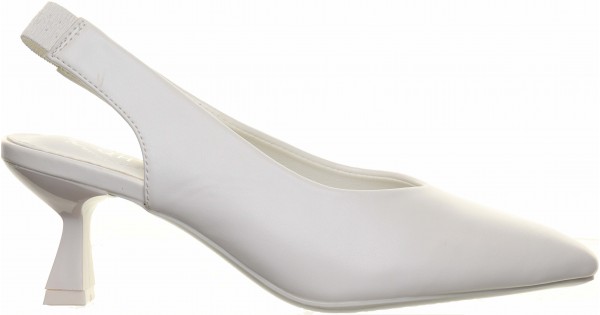 White Plain Kitten Heel Sling Back Court