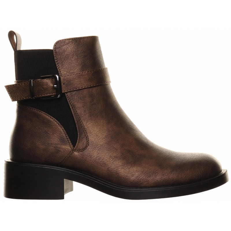 Bronze Buckle Ankle Boot