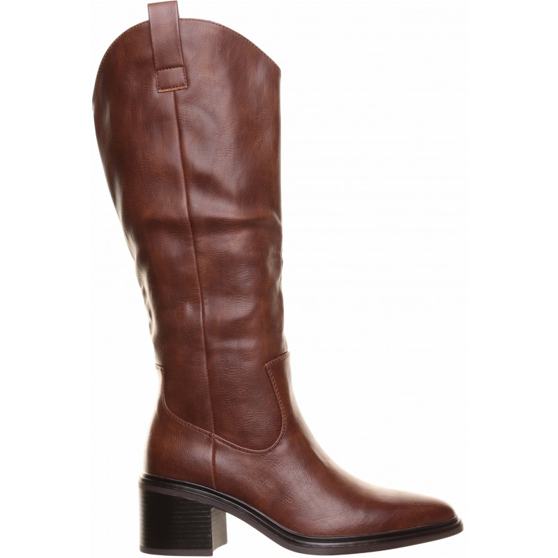 Camel Knee High Pointed Toe Boots