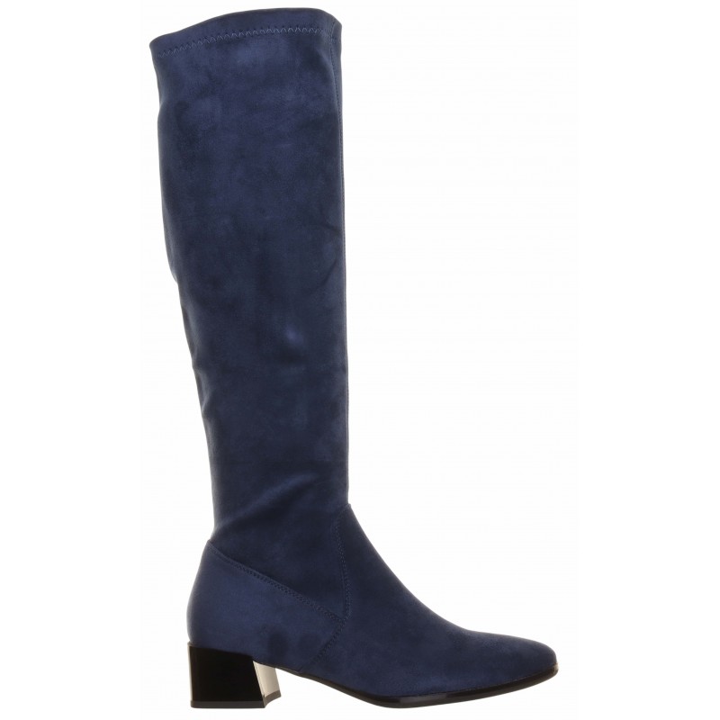 Patrizio Como Navy Knee High Stretch Boots