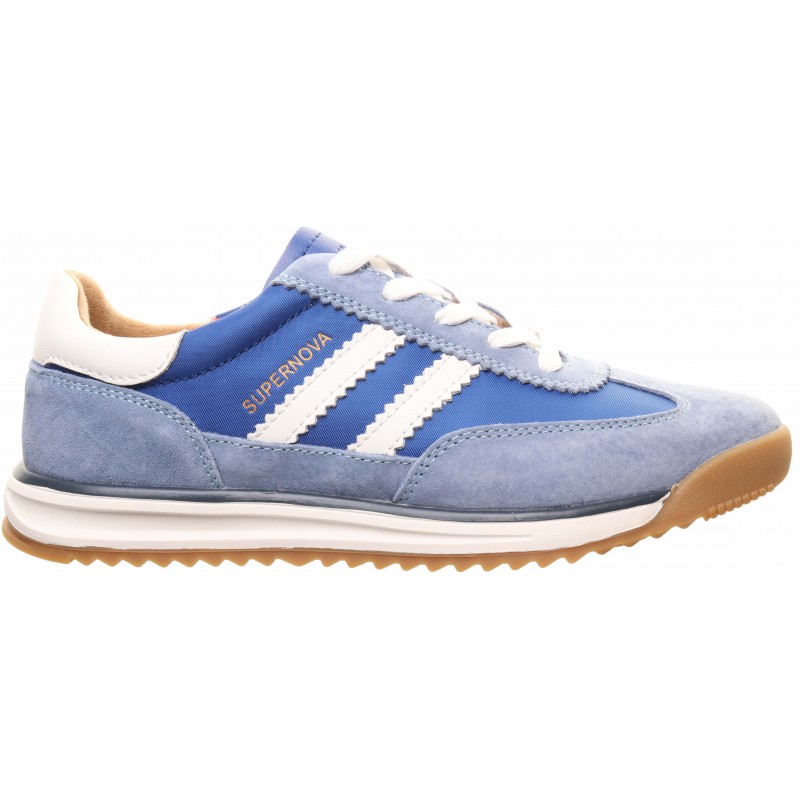 Blue Drilleys Two Stripe Trainer