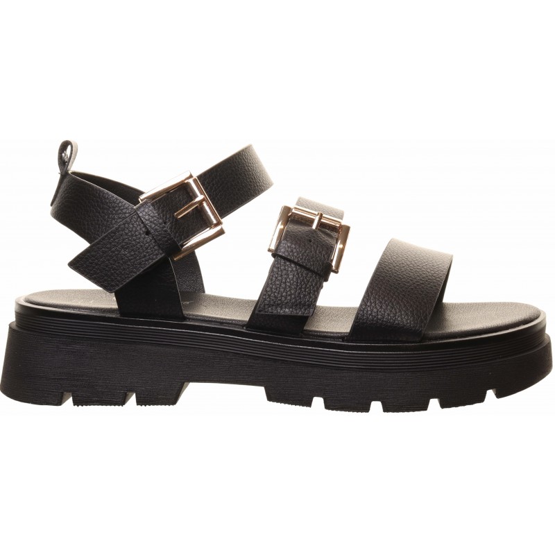Una Healy Black Chunky Strap Sandal