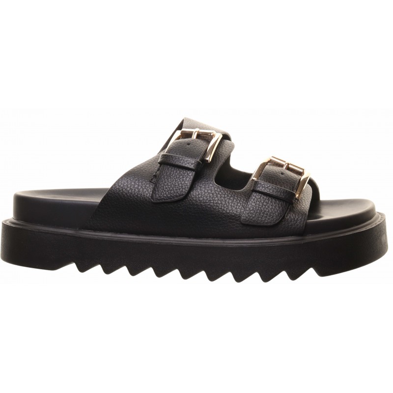 Una Healy Black Twin Buckle Mule