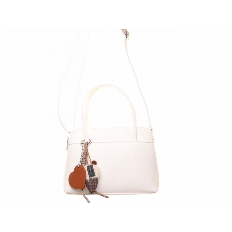 White Heart Trim Medium Bag