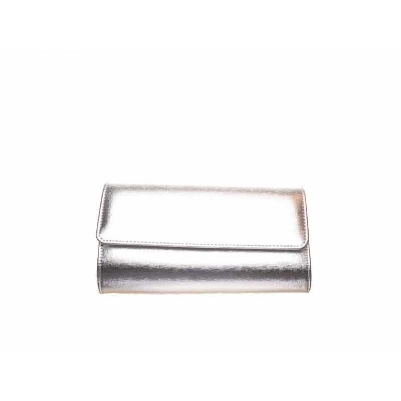 Silver Simple Metallic Clutch Bag