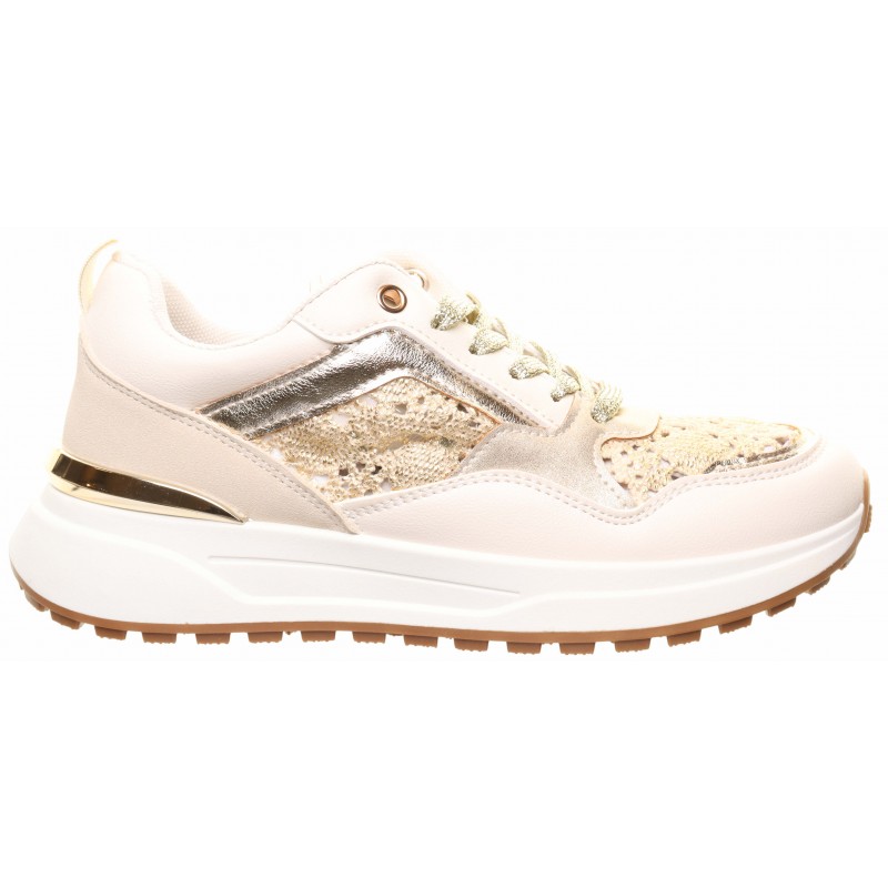 Gold Crochet Panel Trainers