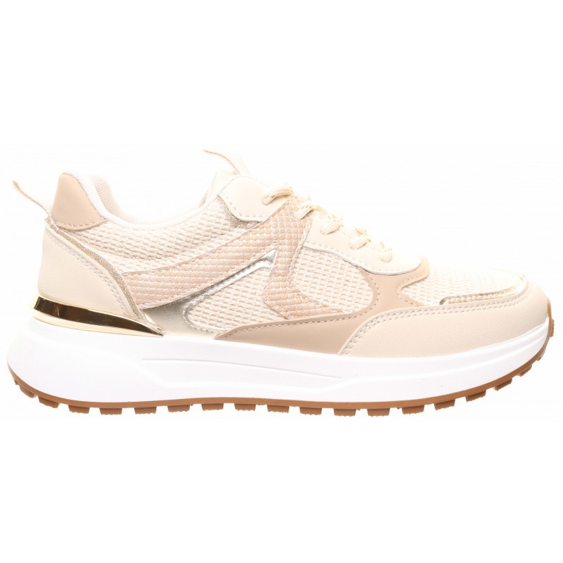 Beige Hessian Panel Trainers