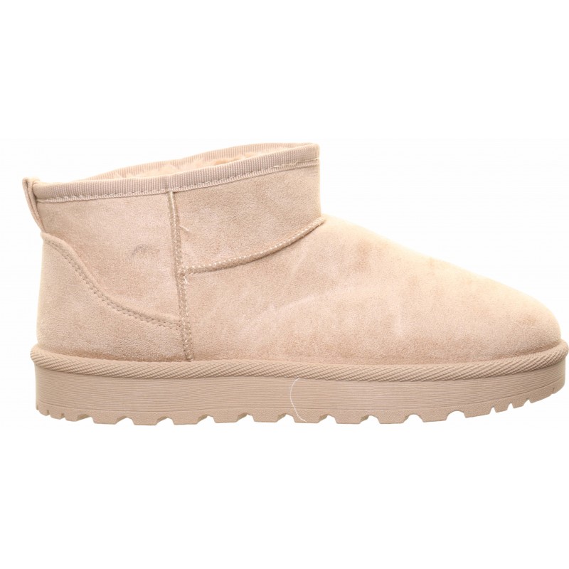 Beige Low Profile Ankle Fur Lined Boot