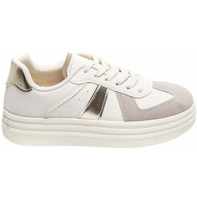 Gold Chunky White Sole Trainers