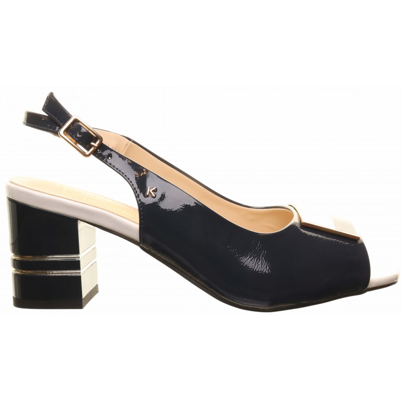 Kate Appleby Navy Trim Block Heel