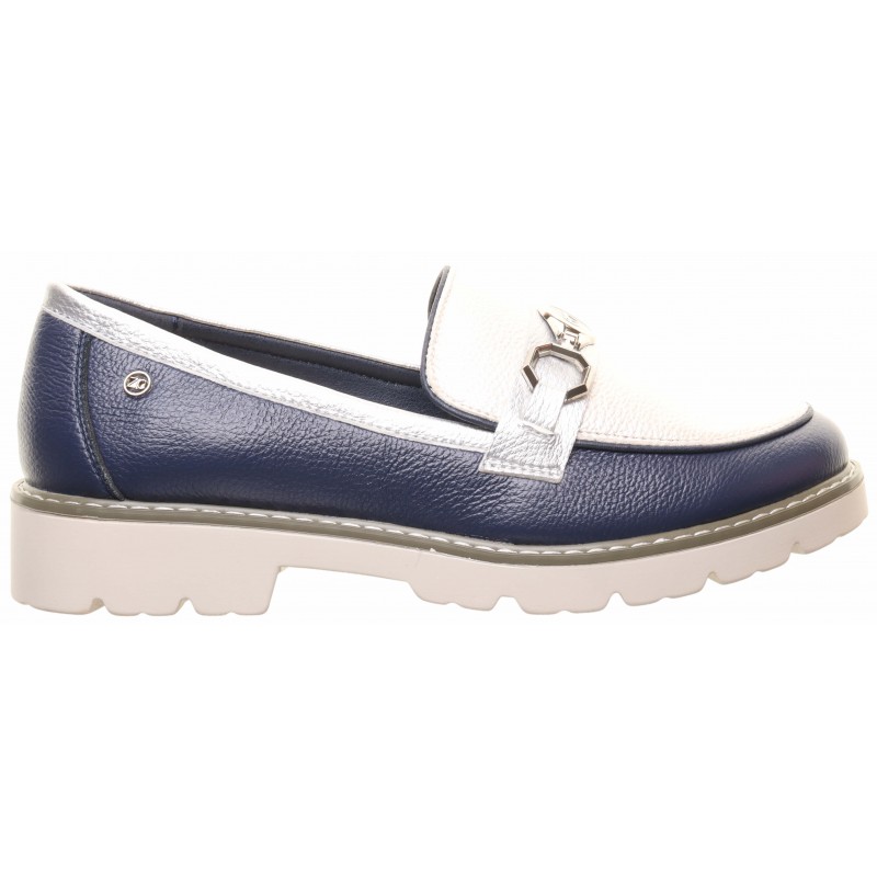 Zanni & Co Navy Link Trim Chunky Loafers