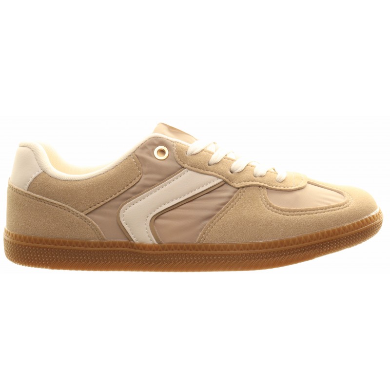 Taupe Chevron Stripe Two Tone Trainers