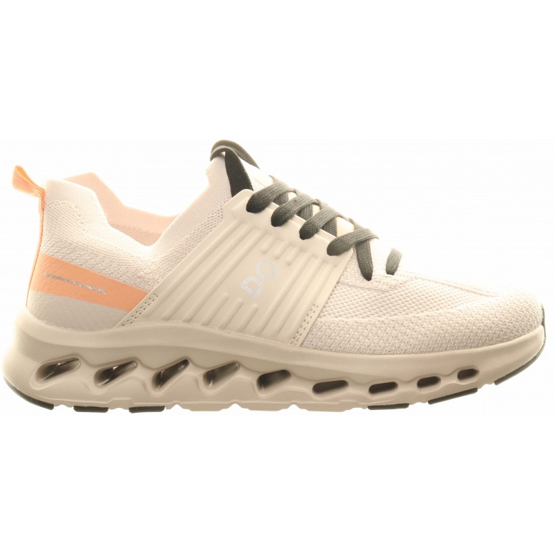 Beige Stretch Two Tone Laced Trainers