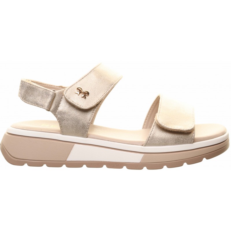 Redz Gold Low Wedge Velcro Sandal