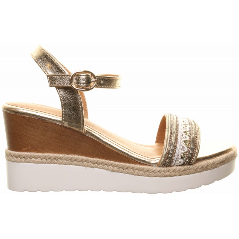 Gold Two Tone Wedge Sandal