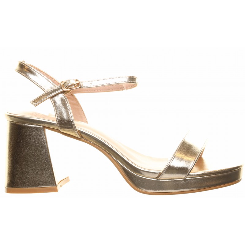 Block Heel Plain Platform Sandal