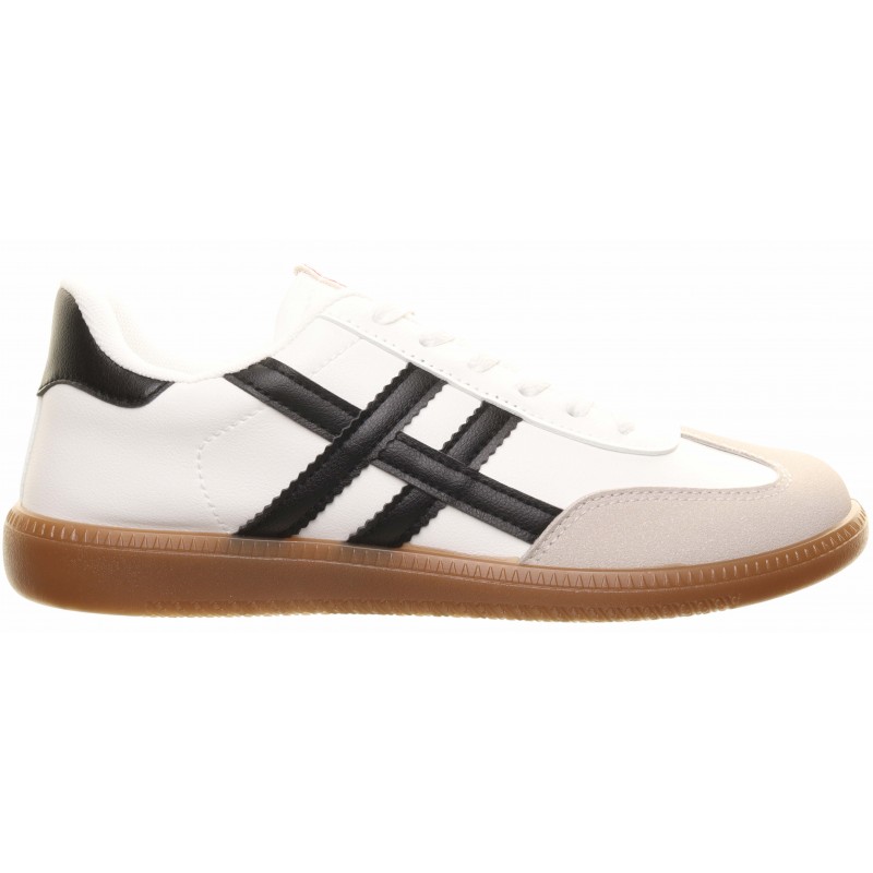 White Black H Stripe Gum Sole Trainer
