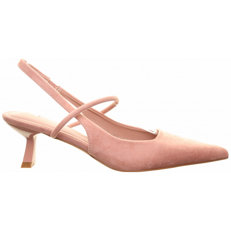 Pink Low Heel Instep Strap Sling Back Courts