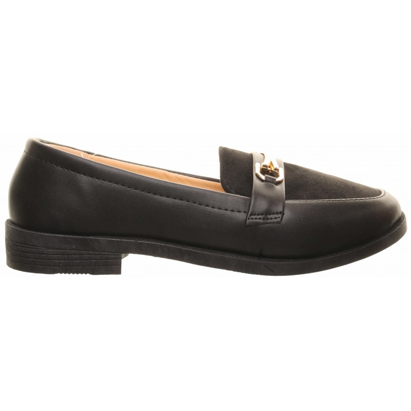 Black Flat Trim Loafers