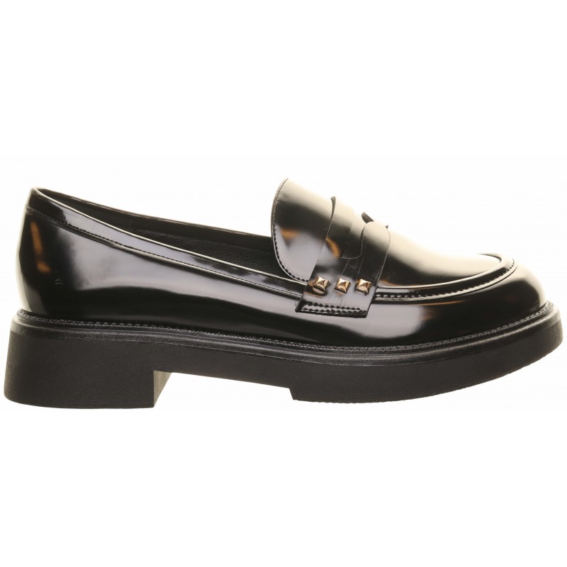 Black Chunky Shine Loafers