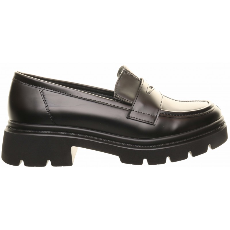 Black Chunky Plain Loafers
